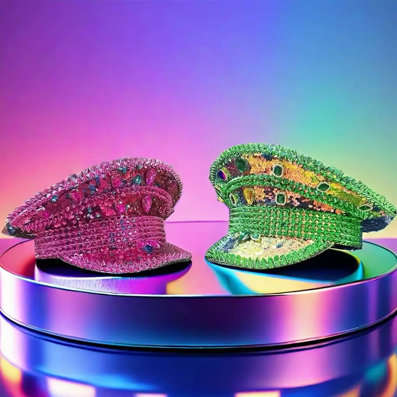 スチームパンク-キャプテンハット-ラインストーン付き-カーニバル、マルディグラ、ヴィンテージミリタリーアクセサリー＆キャップ-男女兼用