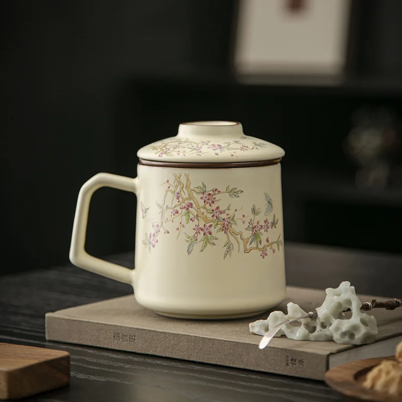 

Керамические офисные чайные чашки Ru Kiln с ДИТЯЧИМИ, чашками для разделения чая и воды, высококачественные женские чайные чашки и чашки для воды