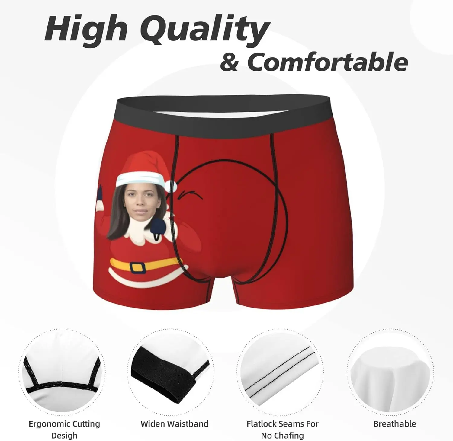 Custom Underwear Personalized for Men Boyfriend Husband Boxer Briefs Christmas Gift Funny Photo