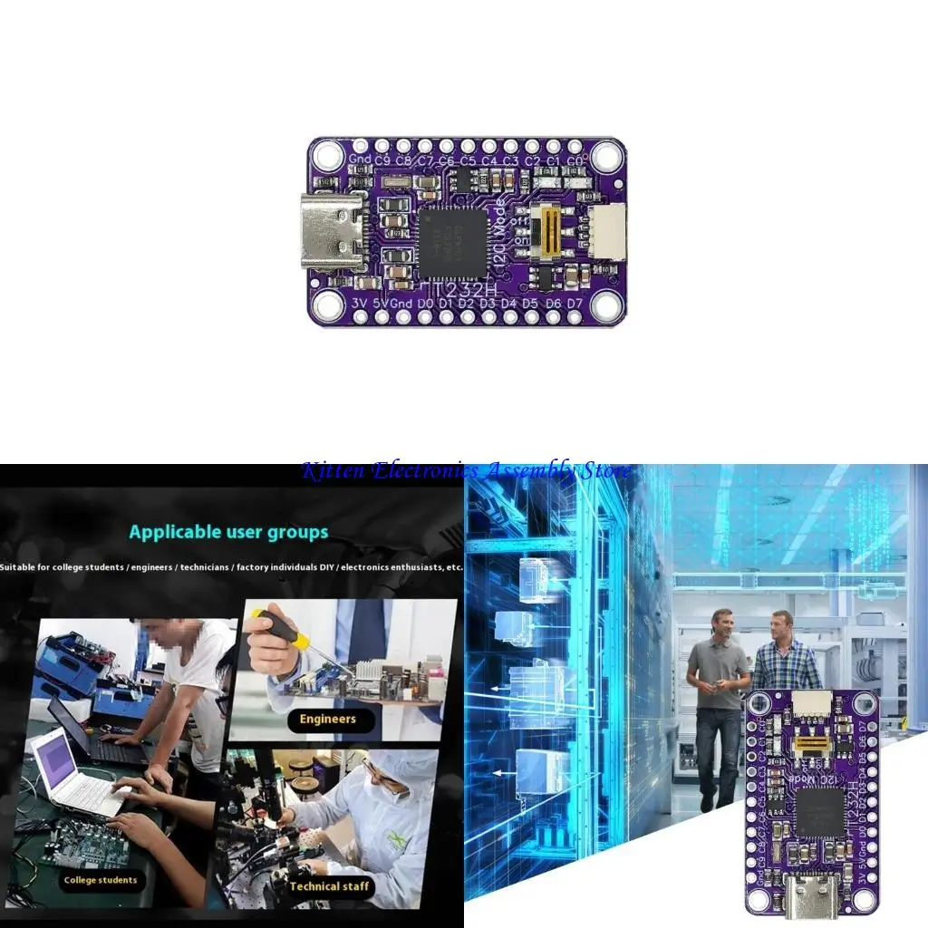 96GD plugues e reproduza os conversores USB para I2C 12 Mbps Uart Speed ​​USB para o módulo UART/FIFO SPI/I2C para aplicativos