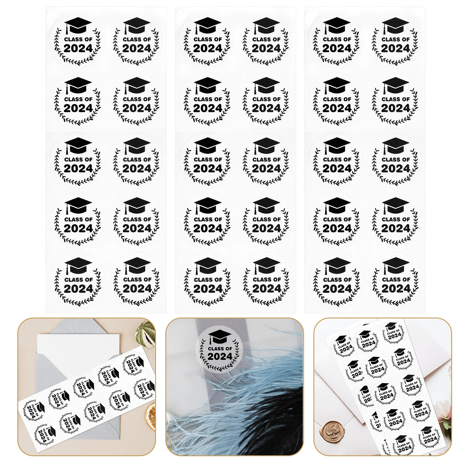 

10 Sheets Graduation Stickers Round Self-Adhesive Sealing Stickers for Envelope Gift Box Wrapping Craft Decor Graduation Sticker