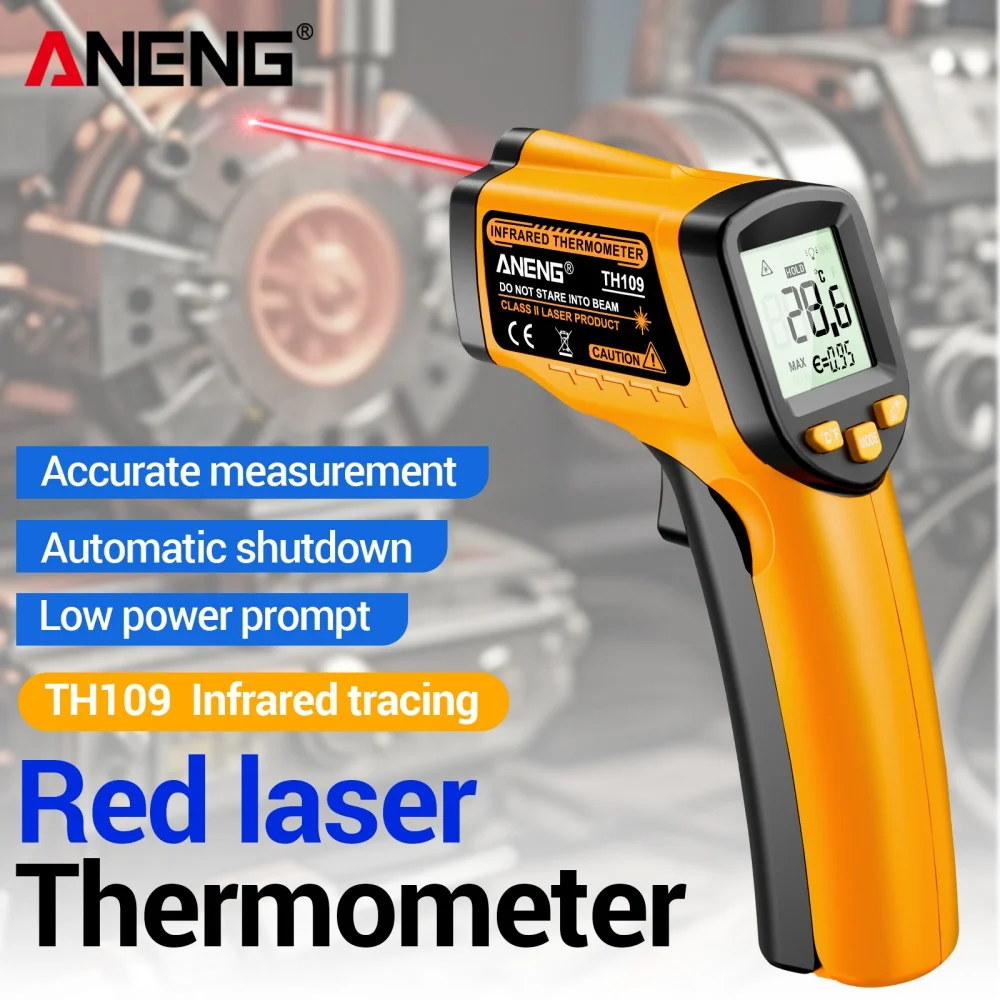 

ANENG TH109 Infrared Thermometer Automotive Engine Inspection Electronic Temperature Gauge Handheld Industrial LCD Meter Tools