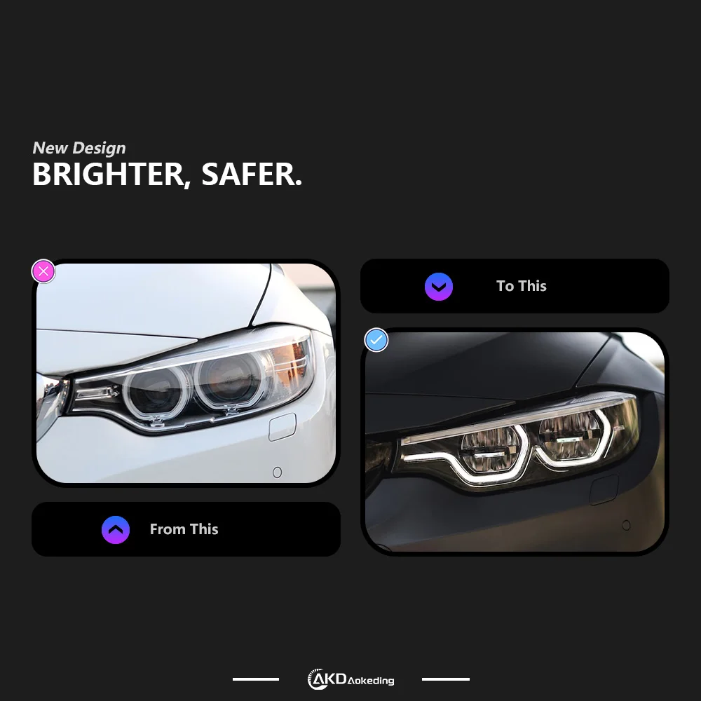 Auto Parts For BMW F32 Headlights 2013-2019 4 Series F33 F36 M4 latest Styling LED Daytime Lights Dual Projector Car Accesorios