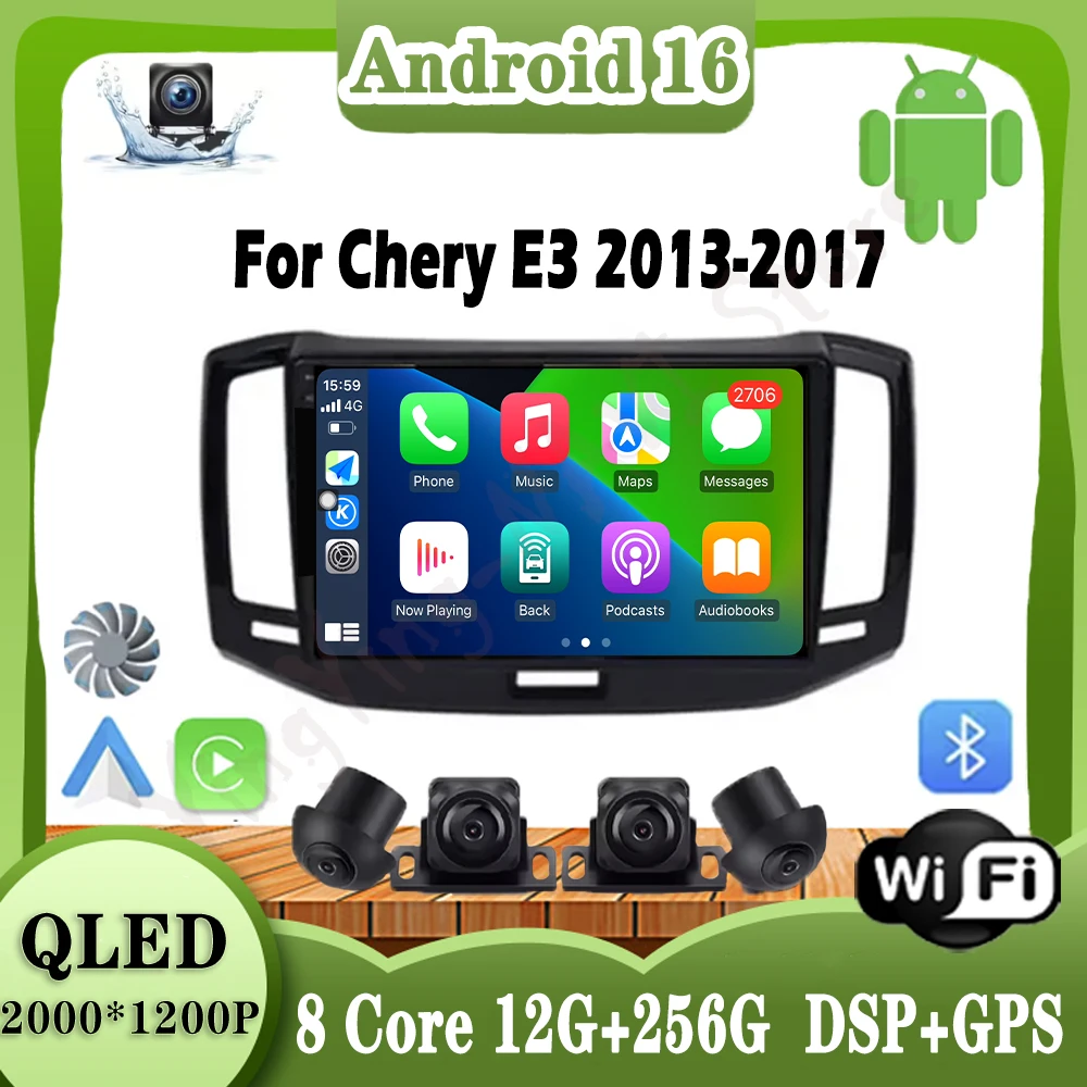 

Автомагнитола Android 16 для Chery E3 2013-2017 с GPS, QLED-экраном, мультимедиа, навигацией и поддержкой Carplay