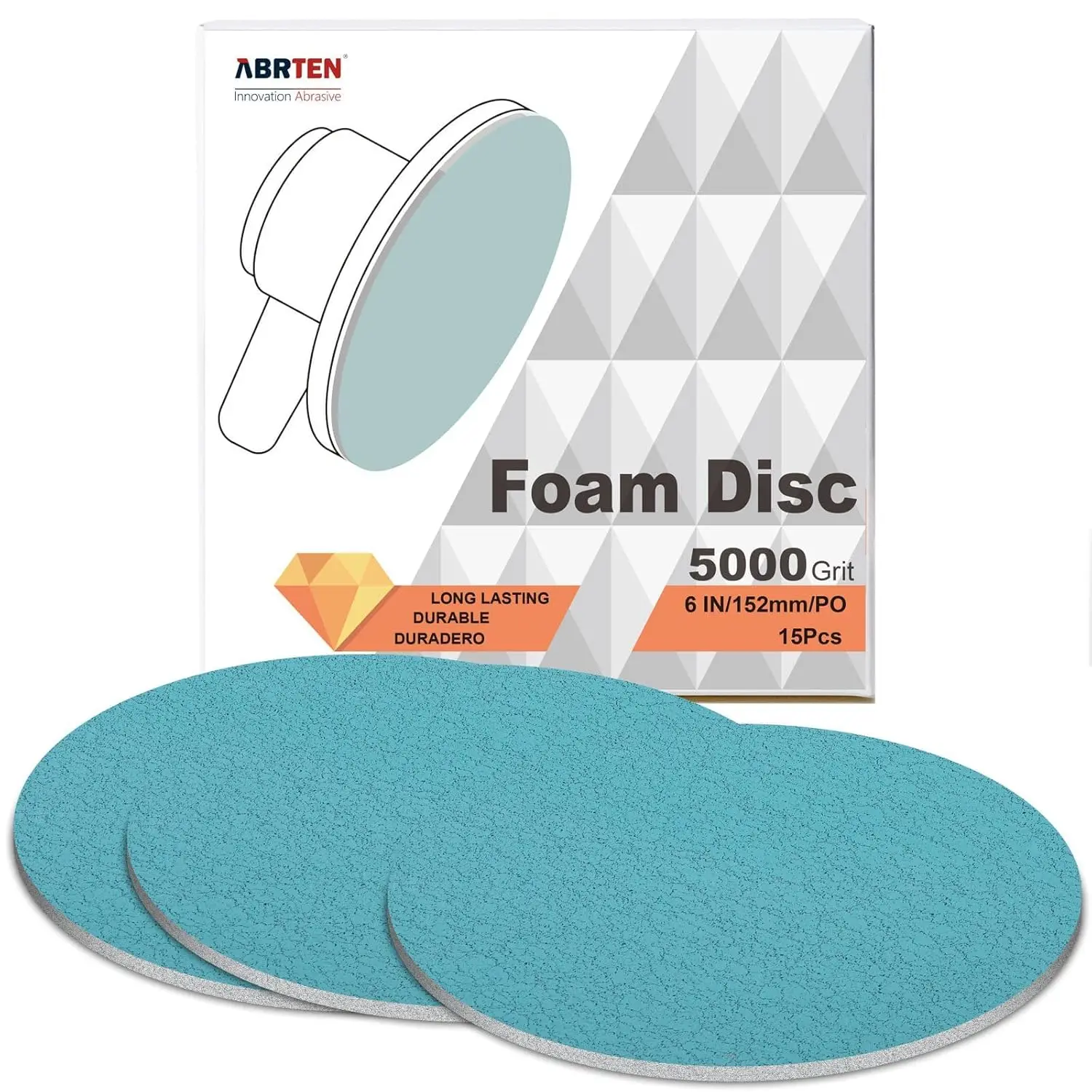 

6 Inch Foam Sanding Disc P5000 Grit for Automotive Polishing, Headlight Restoration & Clear Coat Repair Hook & Loop Pad
