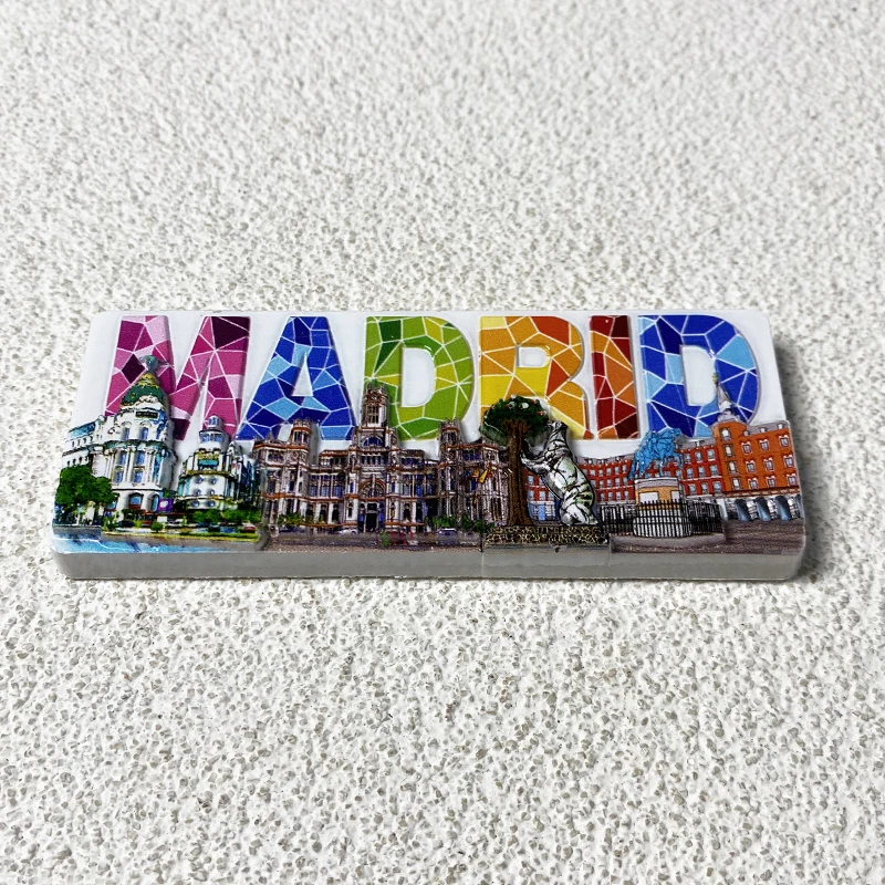 Madrid Tourist souvenirs Architecture Home Decor Items Collection Crafts Puerta del Sol Square 3D stereo magnetic refrigerator m