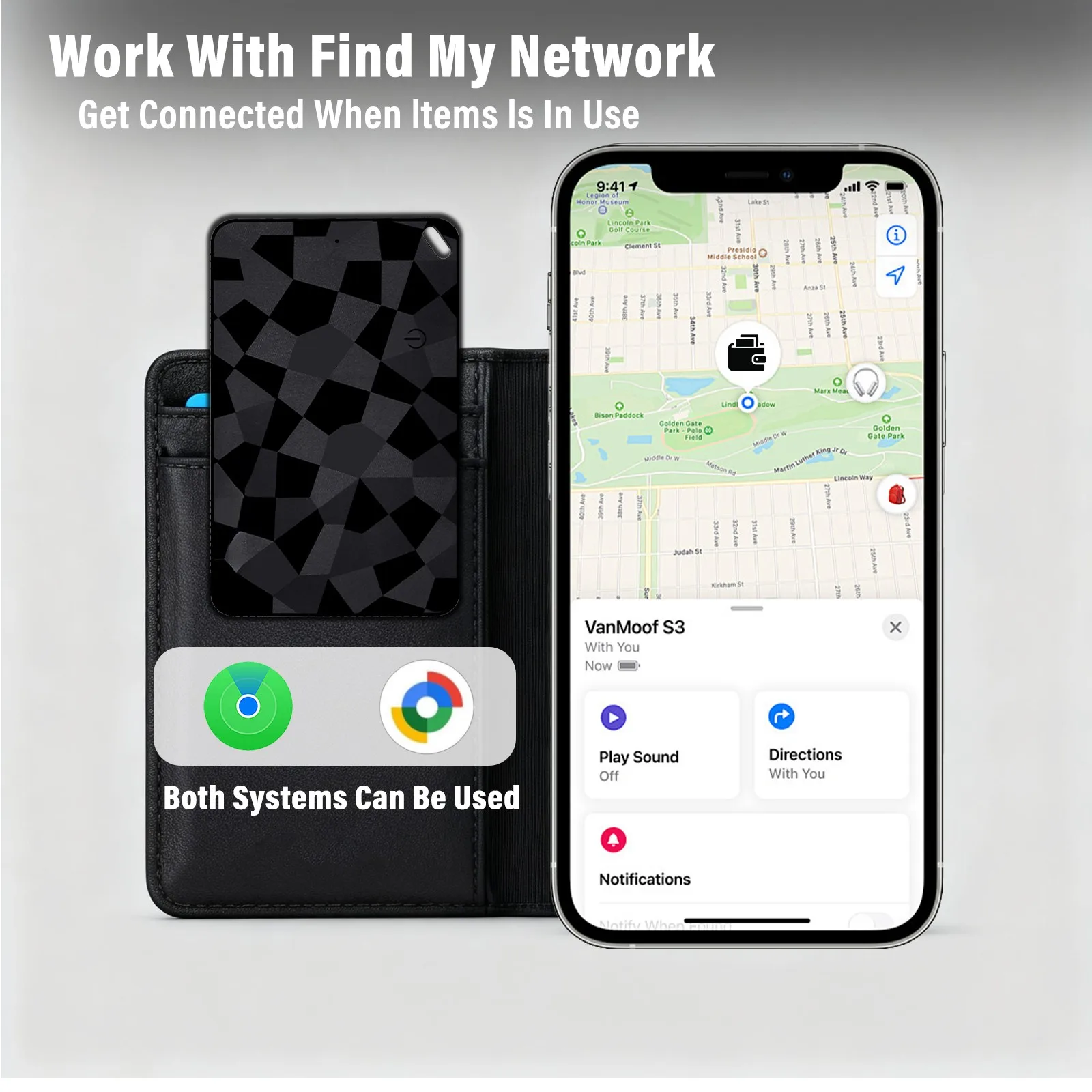 

Кошелек-трекер для Apple Find My APP Find Hub Ключи Чемодан Сумка Локатор Тонкая смарт-тег с зарядкой Wirele