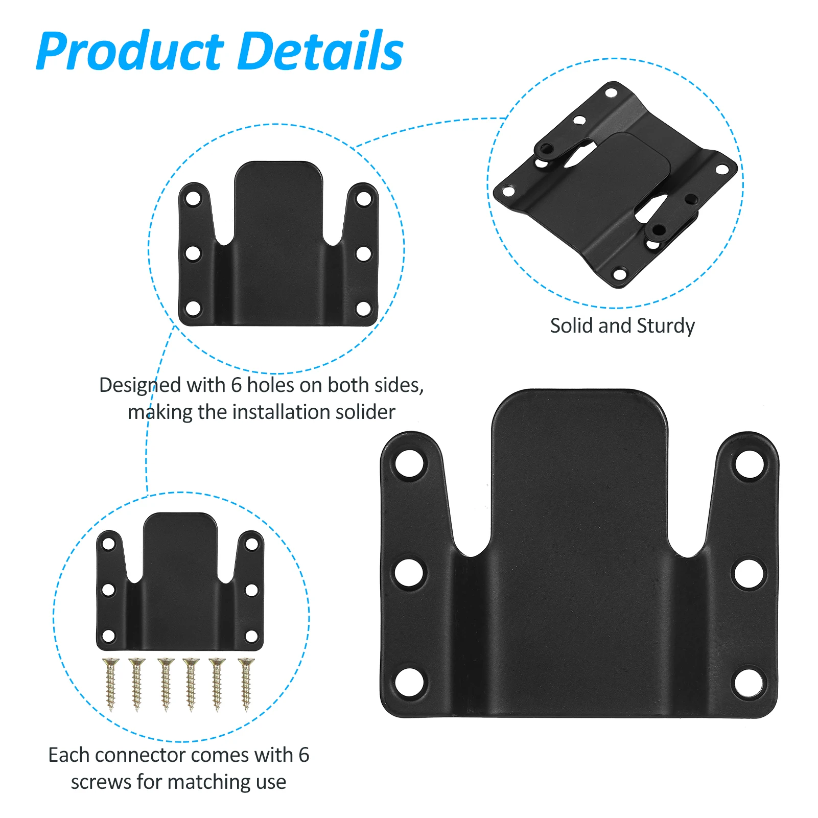 4Pcs Sectional Couch Connectors Universal Sectional Sofa Interlocking Easy to Install Couch Clips for Sectionals Sturdy