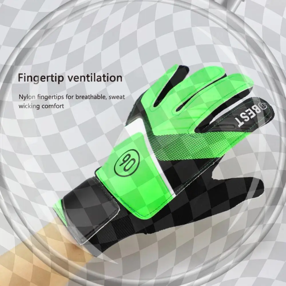 

Football Match Gloves Latex Support Football Goalkeeper Gloves Full Finger Protection Anti-Slip Waterproof for Kids Adults
