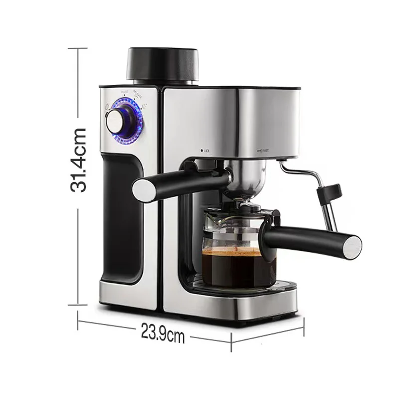 2 in 1 Espresso Coffee Maker Steam and Milk Foam Integrated Coffee Machine Mini Semi-automatic Coffee Machine For Home Office