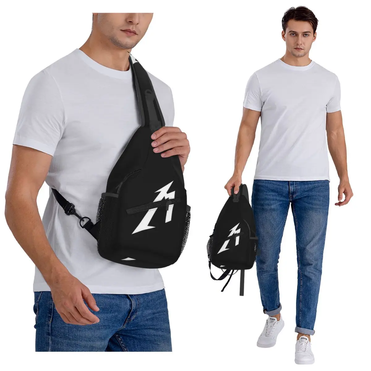 Metallicas M72 كلمة جولة حقيبة الصدر الرجال حبال Crossbody على ظهره حقيبة الصدر السفر المشي لمسافات طويلة Daypack حقيبة الكتف #2