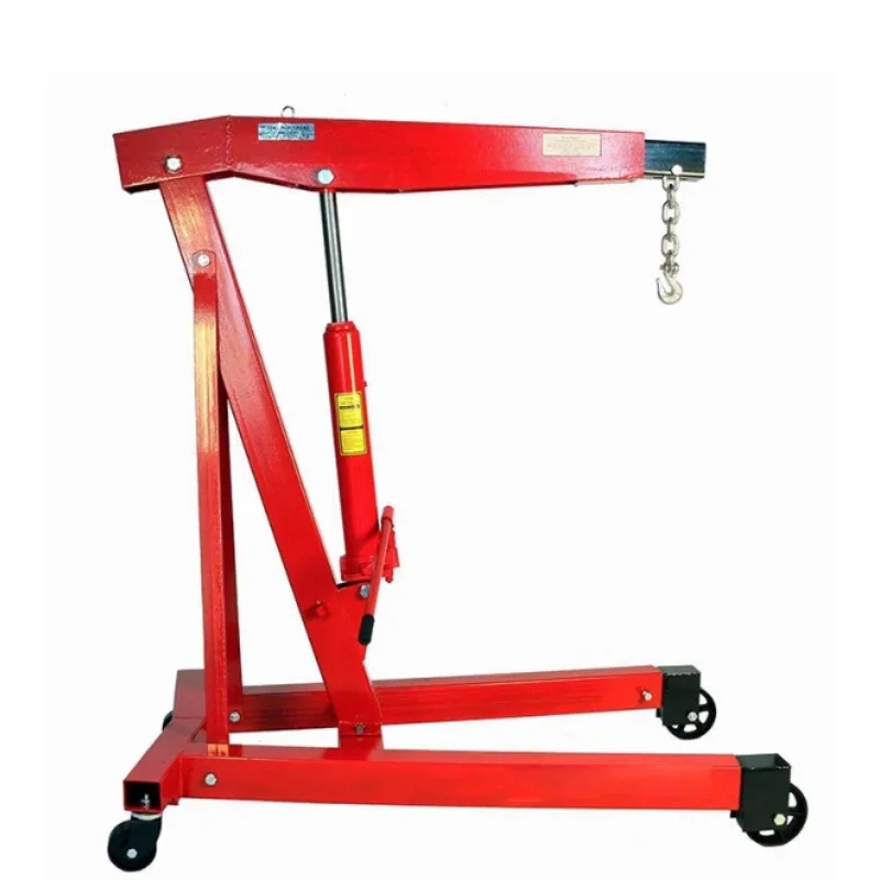2T Folding Crane Manual Hydraulic Engine Hanger Automotive Engine Loading And Unloading Mobile Crane Auto Repair Tools