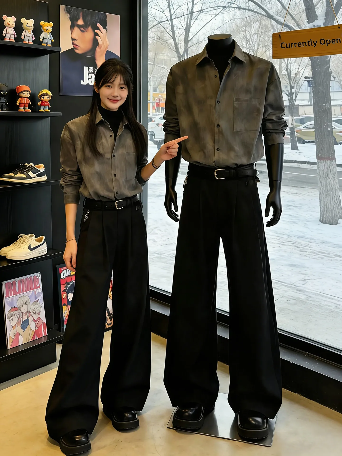 

Retro American Dyed Shirt Long Sleeve Casual Workwear for Couples Spring High Sensation Loose Fit Youthful Popular Outerwear