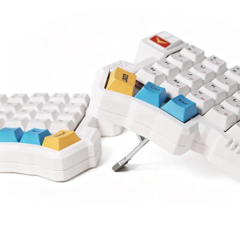 Ergonomic wired split keyboard, adjustable tilt bracket