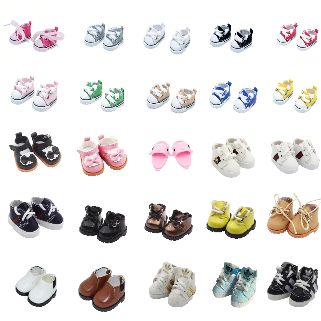 15/17cmのBJD人形の靴、手作り人形アクセサリー、キャンバスシューズ、革靴、人形玩具アクセサリーギフトに適しています。