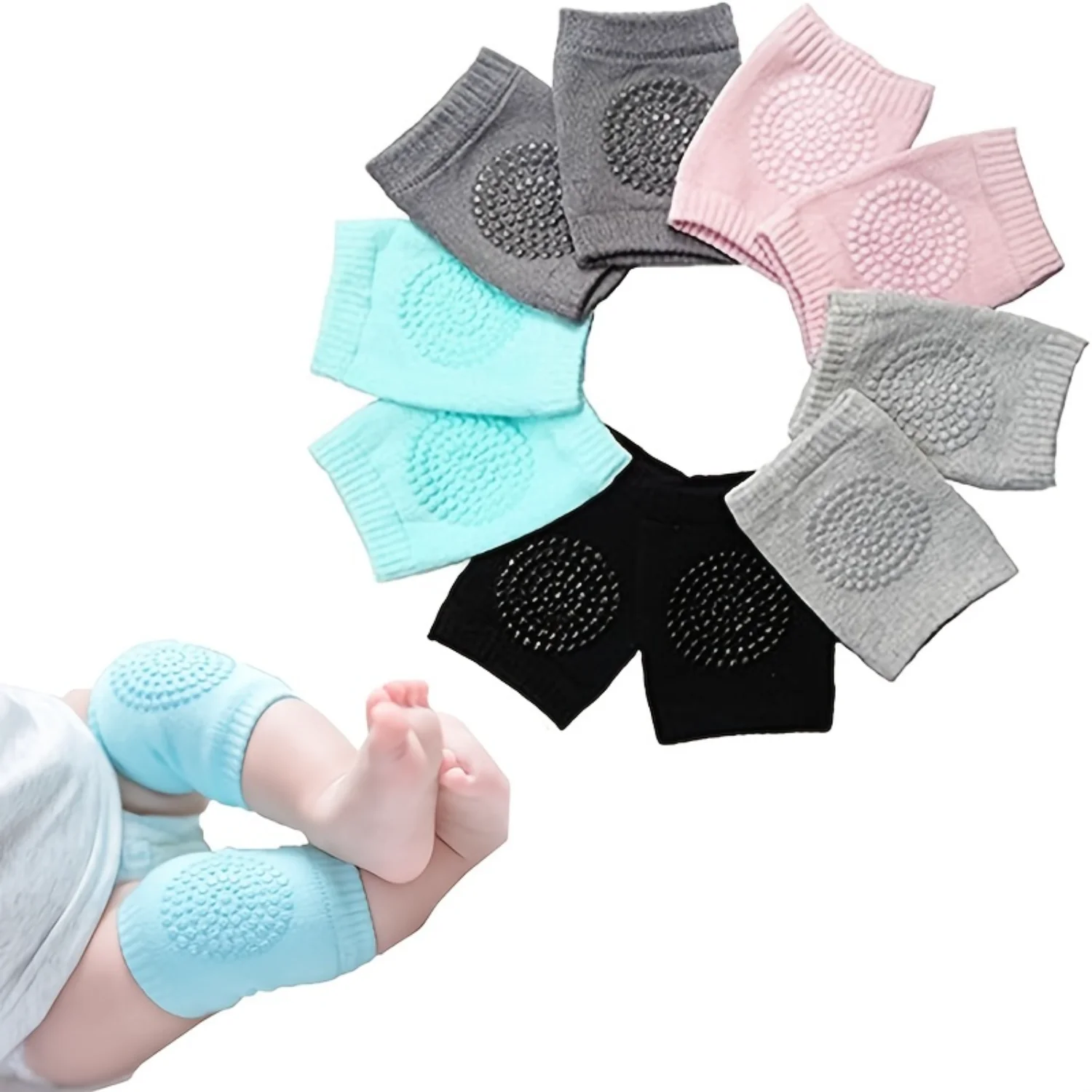 Baby Knee Pads For Crawling - 5pcs/pack Non-Slip Unisex Baby Knee Pads - Toddler Knee Pads Gift Ideas For Babies