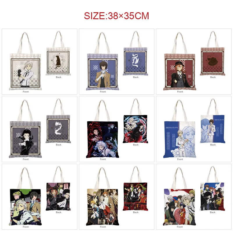 

Anime Bungo Stray Dogs Atsushi Dazai Osamu Doppo Cartoon Casual Hand Shoulder Bag Canvas Students Portable Storage Shopping Bag