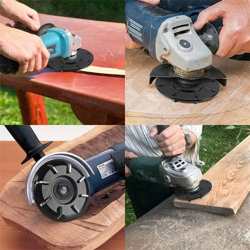 Wood Carving Tools 8 Teeth Wood Carving Disc Stump Grinder Wood Turbo Carving Disc Curve Stump Killer Angle Grinder Accessories