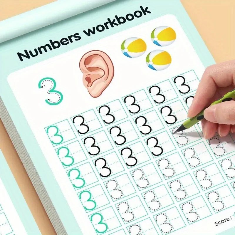 48-Page Children's Dot Matrix Writing Practice Book, 0-100 Number Practice Book, Tracing Book, Kindergarten Pen Control Writing Practice Book, Home and School Learning Workbook, Early Education Math