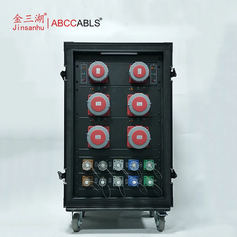 ABCCABLS Heavy-Duty 400A 3-Phase Stage Power Distribution Rack, 6-Way Industrial Outputs, IP65 Camlock Connectors