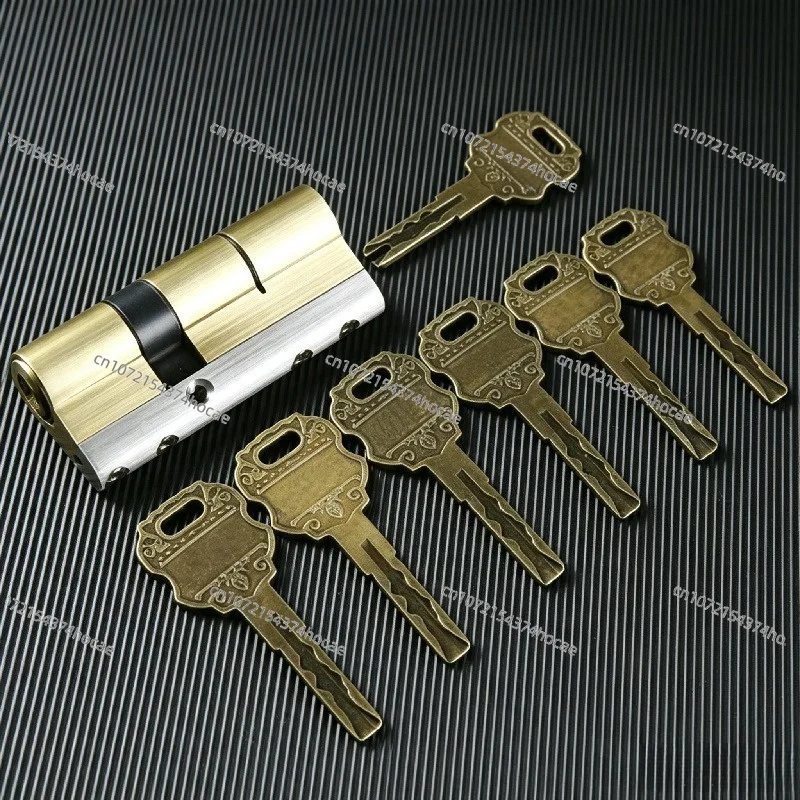 Copper Security Door Lock with AB Keys, Super C‑Grade Anti‑Pick Lock Cylinder, Copper Pin Dual‑Blade, Bronze Keys, Universal Fit
