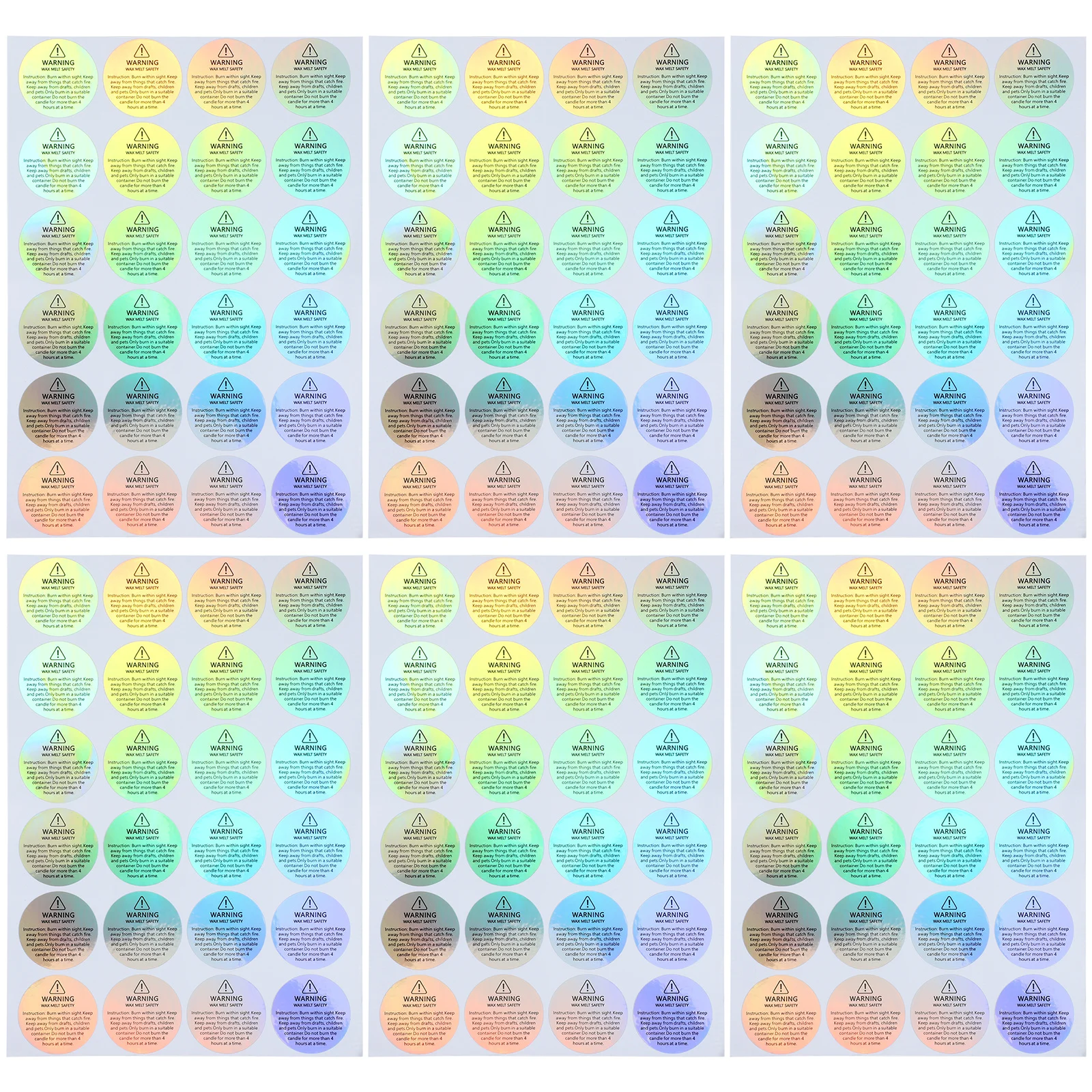 Pegatinas de seguridad, etiquetas de advertencia redondas para tarros, calcomanías adhesivas, pegatinas de sellado de embalaje, etiquetas de tarros derretidas de cera