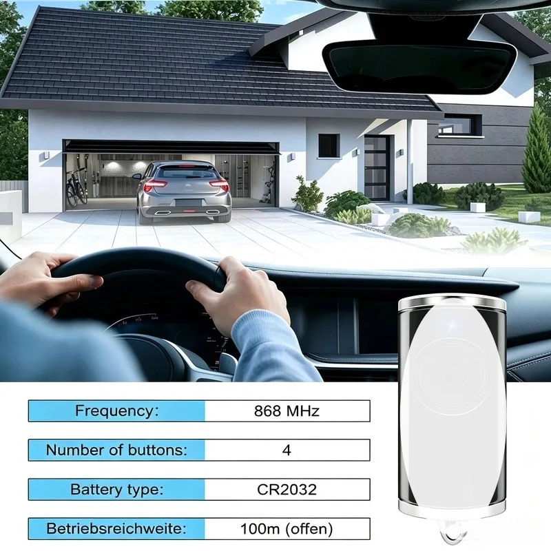 868MHz For HORMANN BS Bisecur Remote Control Compatible with HSE1 HSE2 HSE4 HSE5-868-BS HS5-868-BS Garage Door Opener Transmitte - view 3
