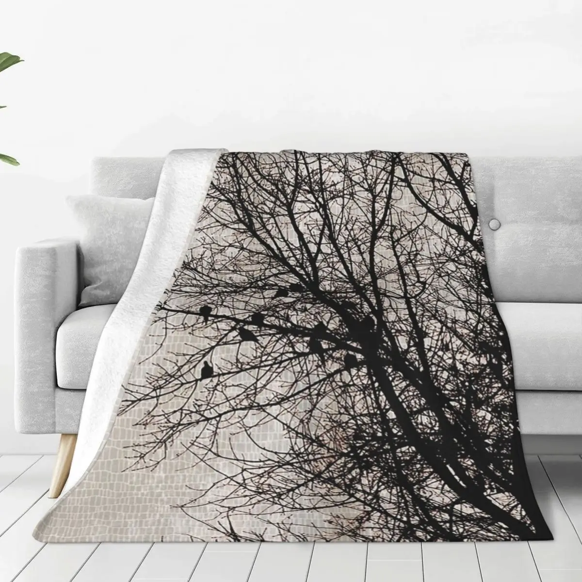 

Doves In Tree Branches Dark Brown Taup Blankets Flannel Sofa Throw Blankets For Couch Bedding Office Throws Bedspread Quilt