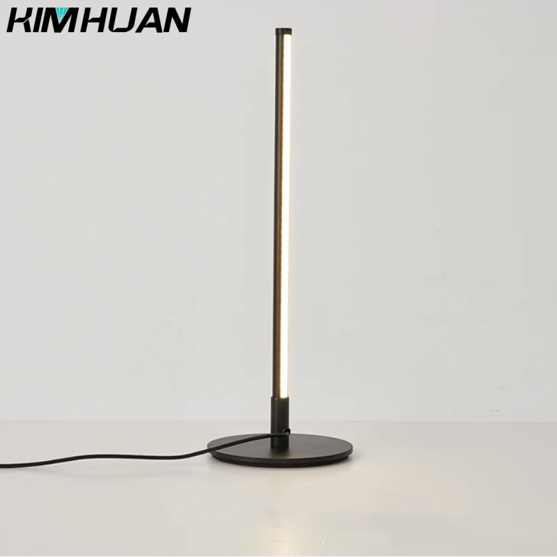 Scandinavian Style Minimalist Style Warm Light Reading Table Lamp Bedroom Bedside Lamp Simple LED Line Table Lamp Ambient Light