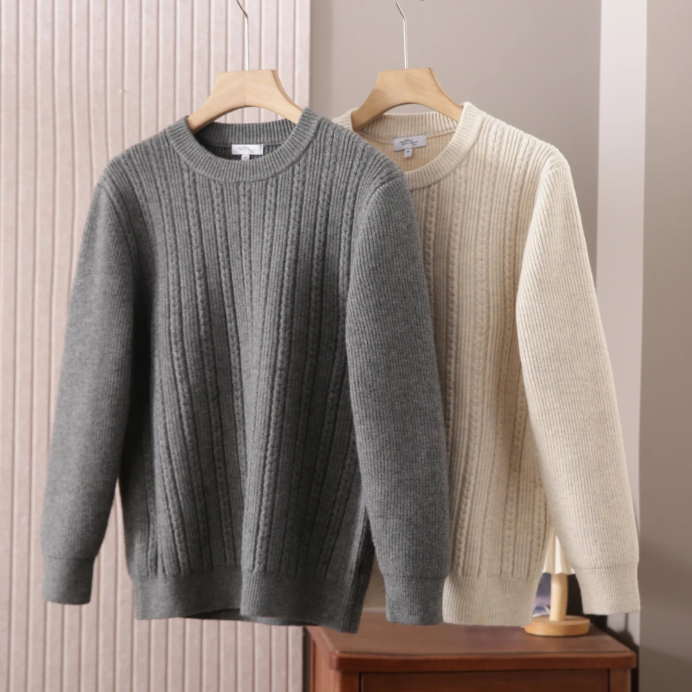 

Теплый вязаный свитер мужской, осенне-зимний, с круглым вырезом, повседневный, пушистый, модный, с длинным рукавом, молодежный, для отдыха, удобный