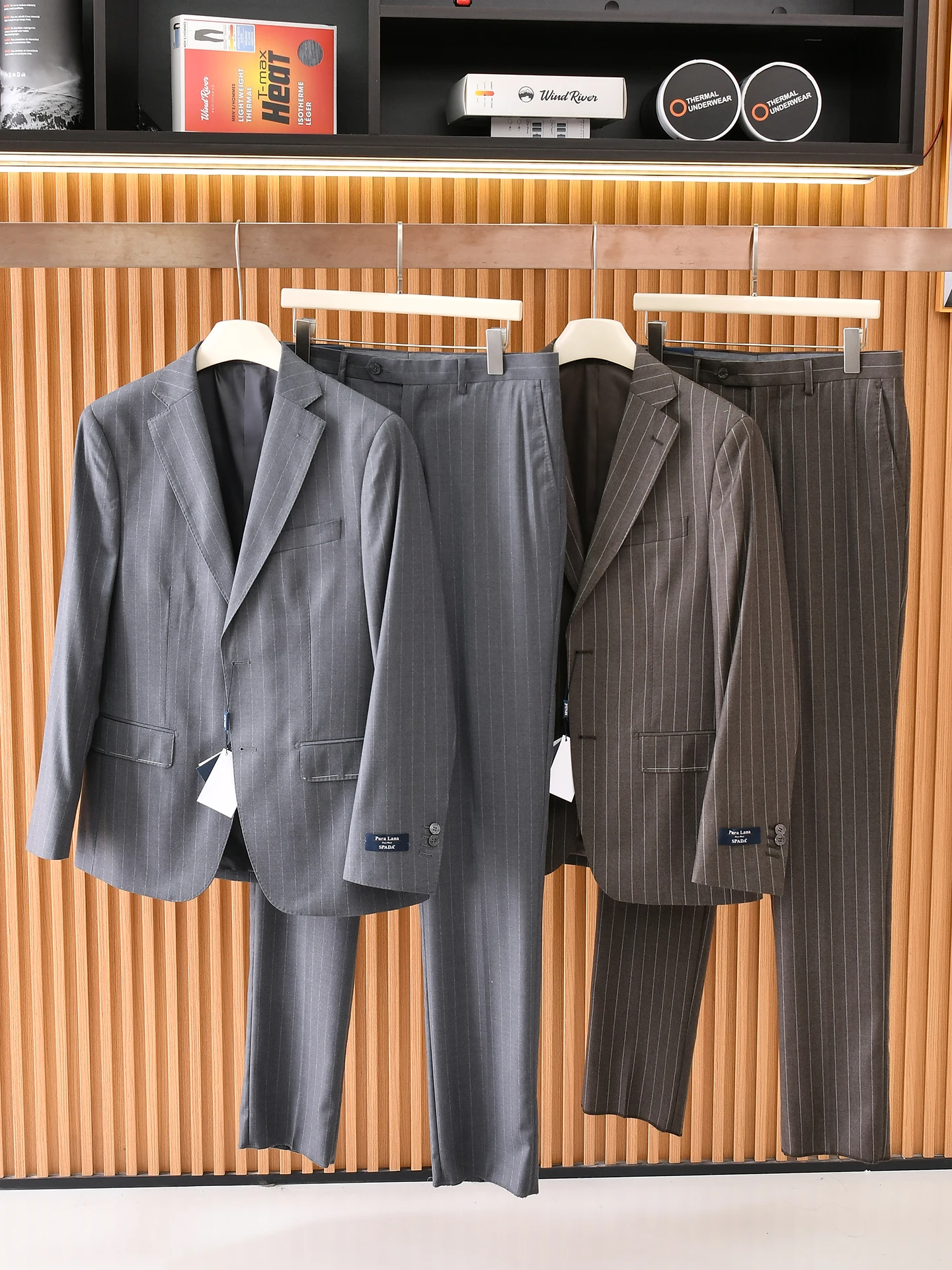 Men's Business Casual Striped Woolen Suit Autumn Winter Fashion City Style Standard Fit Two Button Single Breasted Coat