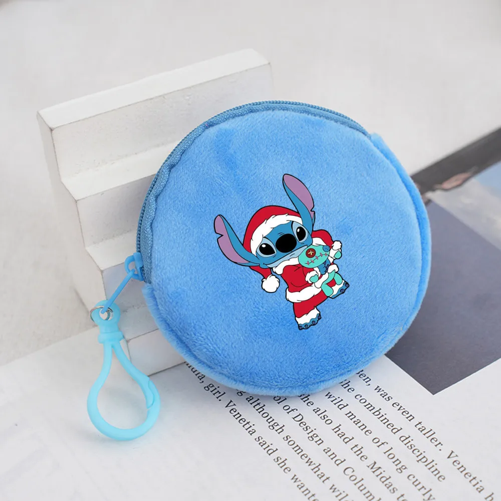 2024 Disney Lilo & Stitch Christmas Series Candy Color Plush Wallet Cute Girly Heart Coin Purse Fashion Trend Kids Birthday Gift