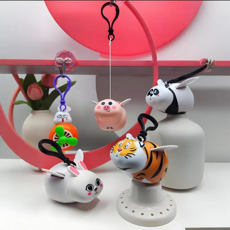 

Frightened Flying Rabbit Drawstring Pendant Flapping Wings Piglet Toy Panda Luggage Accessories Bear Keychain Children Gift New