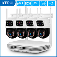 KERUI Waterproof 6MP HD Wireless Dual Lens PTZ WIFI IP Home Security Surveillance Camera System 8CH NVR Video H.265 CCTV Kit