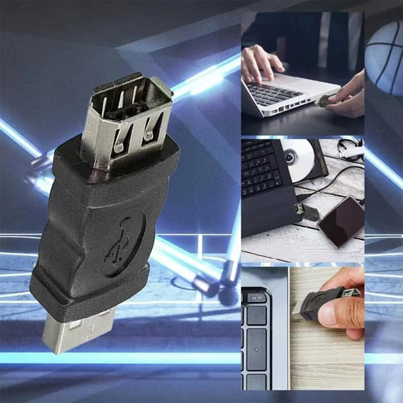 USB To 1394 6P Connector USB To Firewire 6 Pin USB Male To 1394 Converter Multi-Function Convenient 2Piece