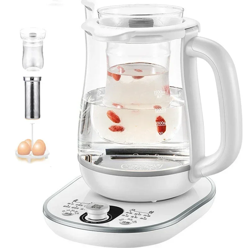 

Hot sales SUPOR 220V Multifunctional Thickened Glass Tea Cooker 1.5L Electric Kettle with Filter Screen Bird's Nest Stew Cup