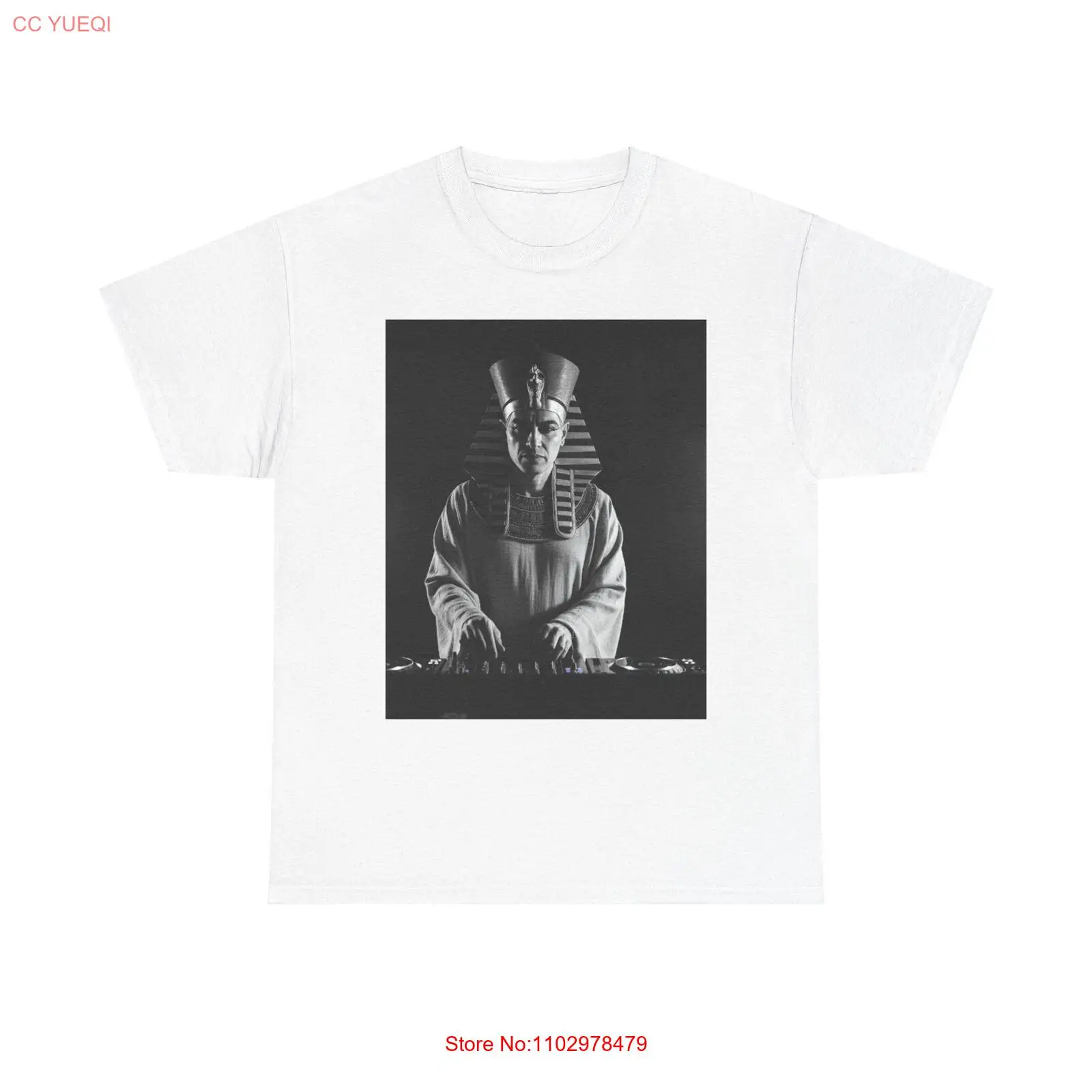 Футболка унисекс из плотного хлопка с египетским фараоном Цзюнг