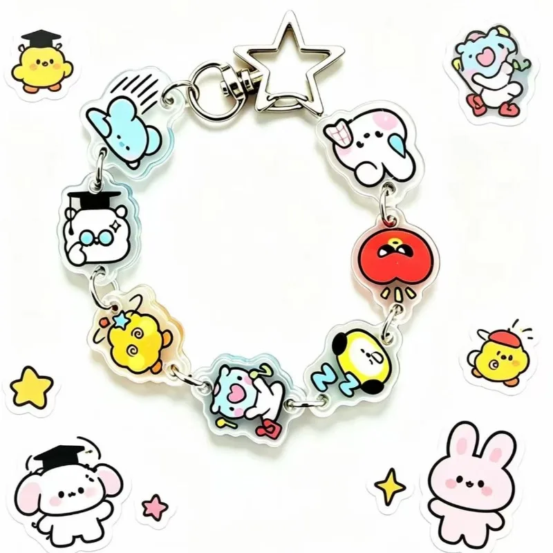 BT21 Cooky RJ Mang Chimmy Tata Cute Cartoon Creative Accessories Car Keychain Backpack Pendant view 5