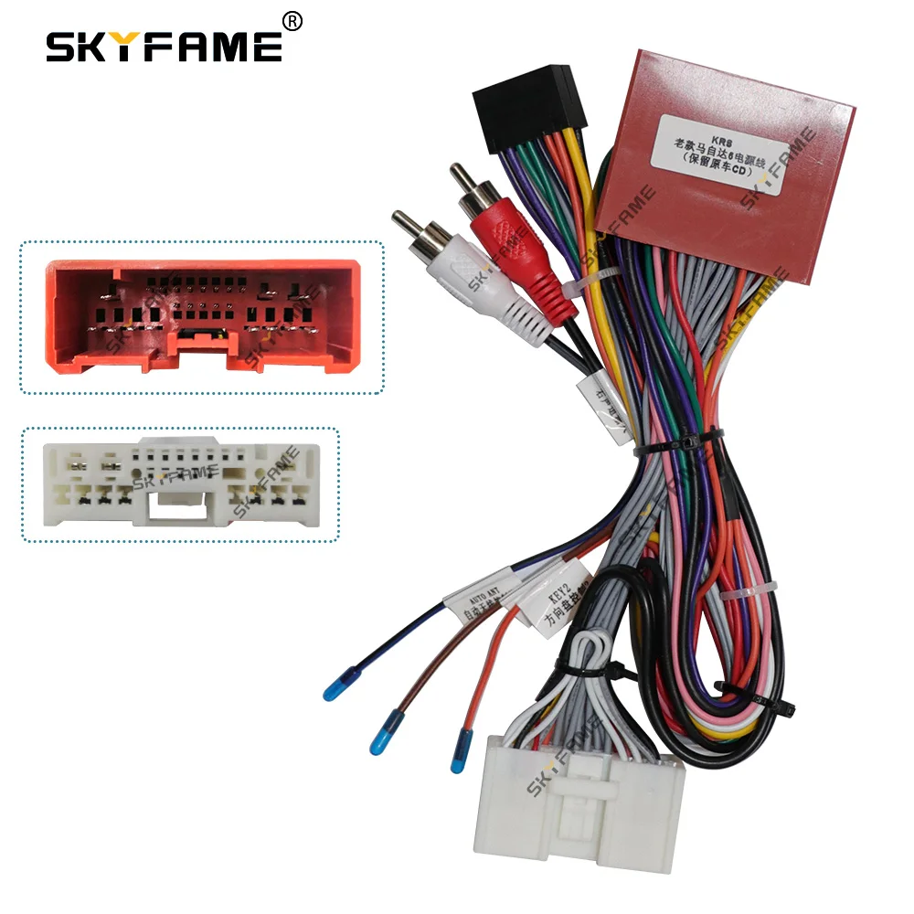 SKYFAME 16Pin Car Wiring Harness Adapter Android Radio Power Cable For Mazda 6 Atenza