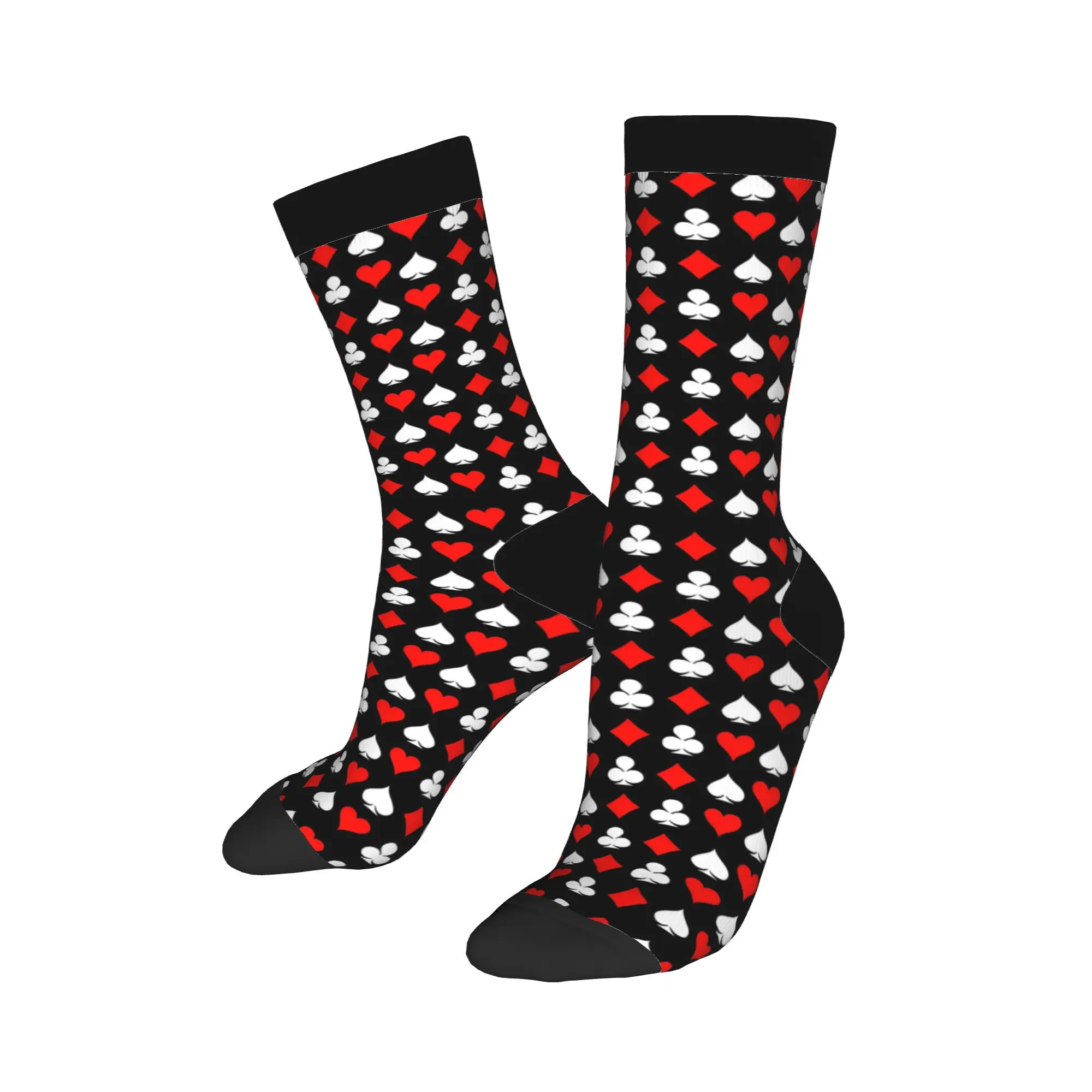 Fashion Male Men Socks Novelty Playing Cards Poker Sock Polyester  High Quality Women's Stockings Spring Summer Autumn Winter