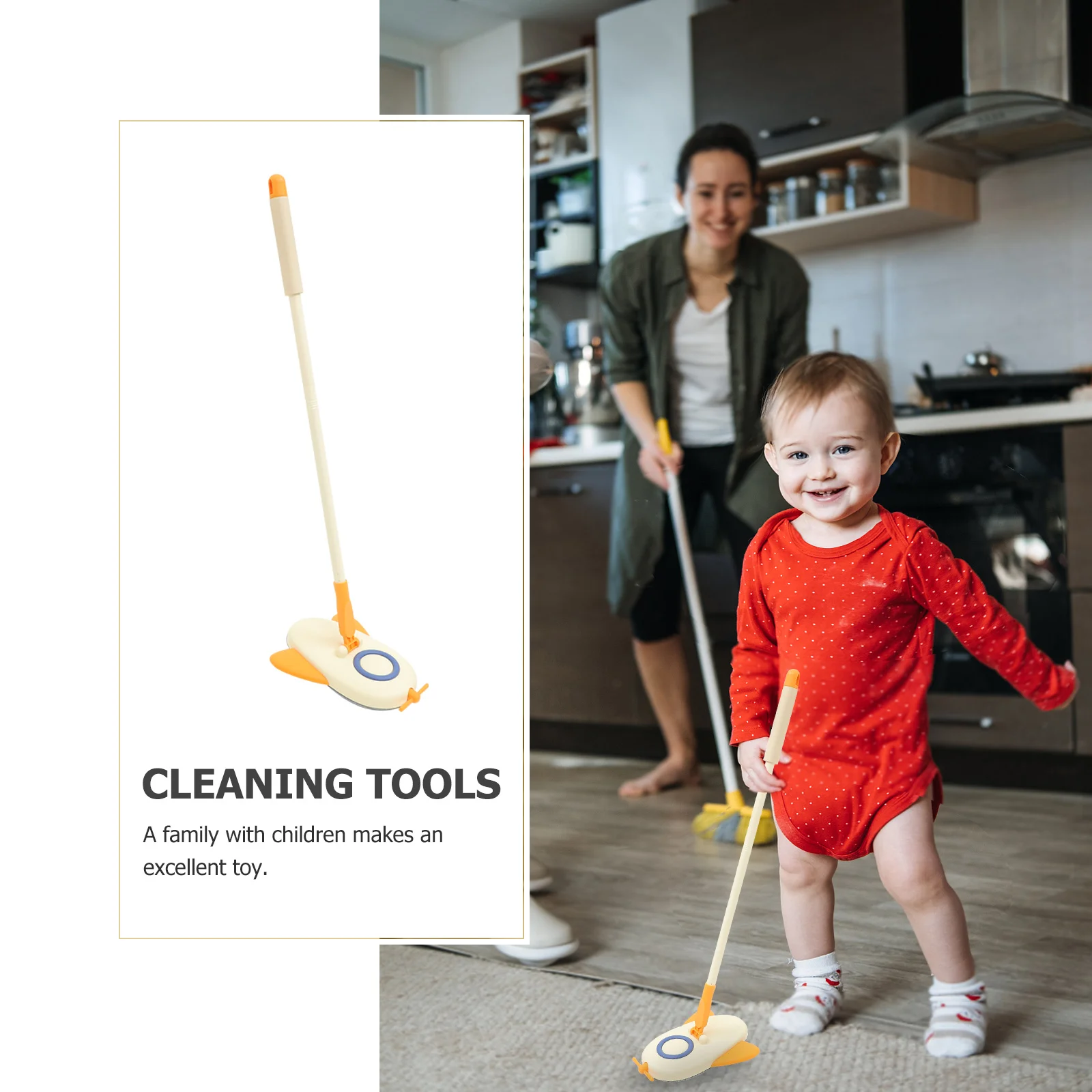 Small Children Mop for Role Playing Fun Lightweight Cleaning Tool for Kids Hands-on Learning Experience Simulation Housekeeping