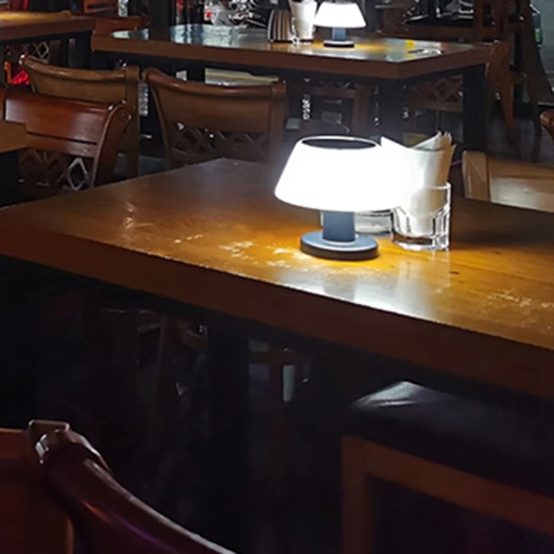 Lampu meja luar ruangan tenaga surya, lampu taman dalam ruangan, lampu baca dapat diredupkan tanpa kabel, lampu malam tahan lama