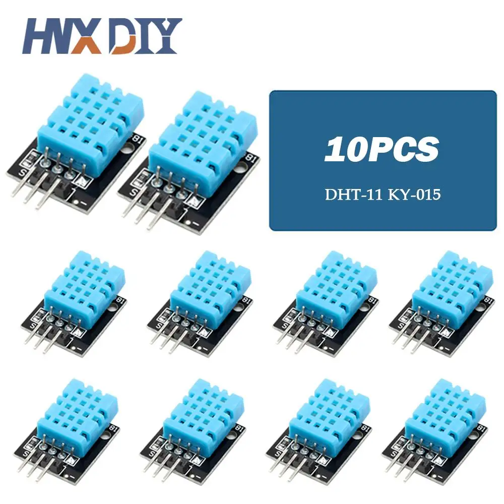 Temperatura Digital e Módulo Sensor de Umidade + PCB para Arduino DIY Starter Kit, Smart, 3Pin, KY-015, DHT-11, DHT11, 5 pcs, 10pcs