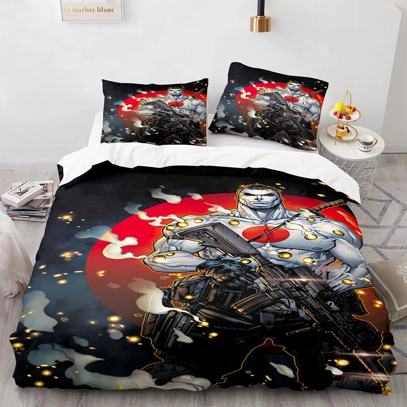 Game BloodShot Blood Warrior Bedding Set Boys Girls Twin Queen Size Duvet Cover Pillowcase Bed Kids Adult Home Textileextile