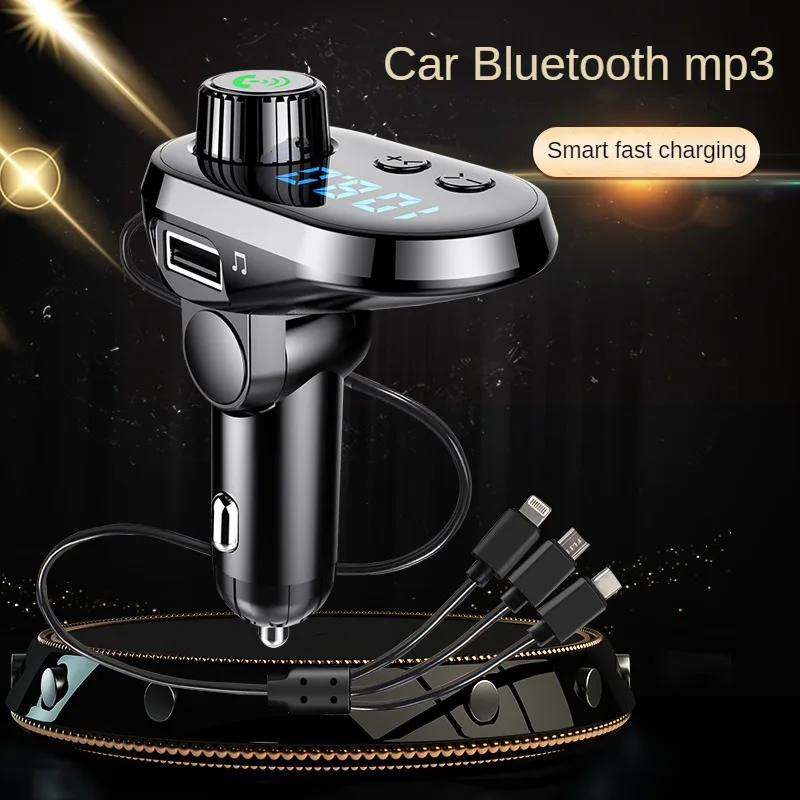 Auto Mp3 Bluetooth Speler Multifunctionele Autolader Één Aanhangwagen Drie Auto Snel Opladen Audiozender Draagbaar Audioapparaat