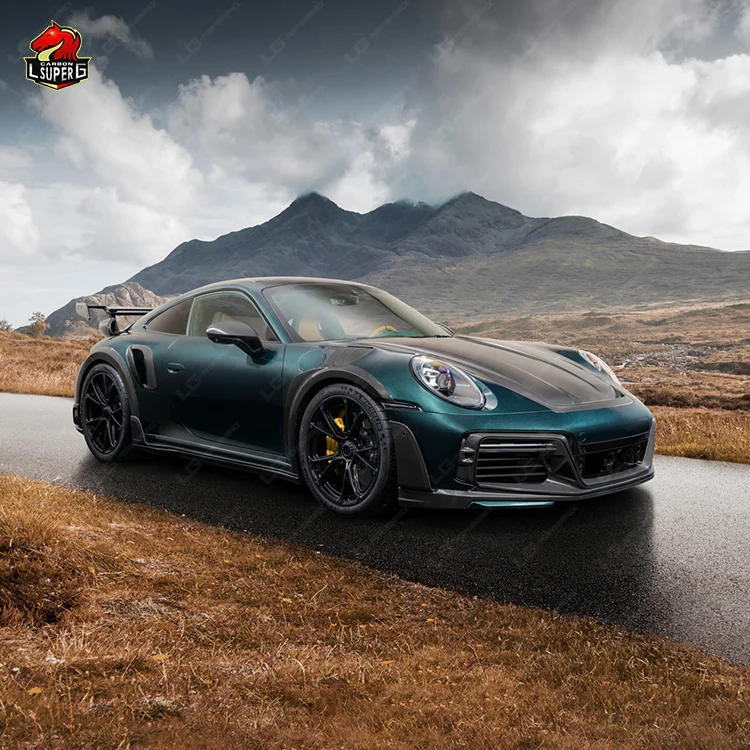 Kit de carrocería personalizado de lujo para Porsche 911 991,2, actualización a GT Street R, parachoques de fibra de carbono seco, guardabarros de falda lateral