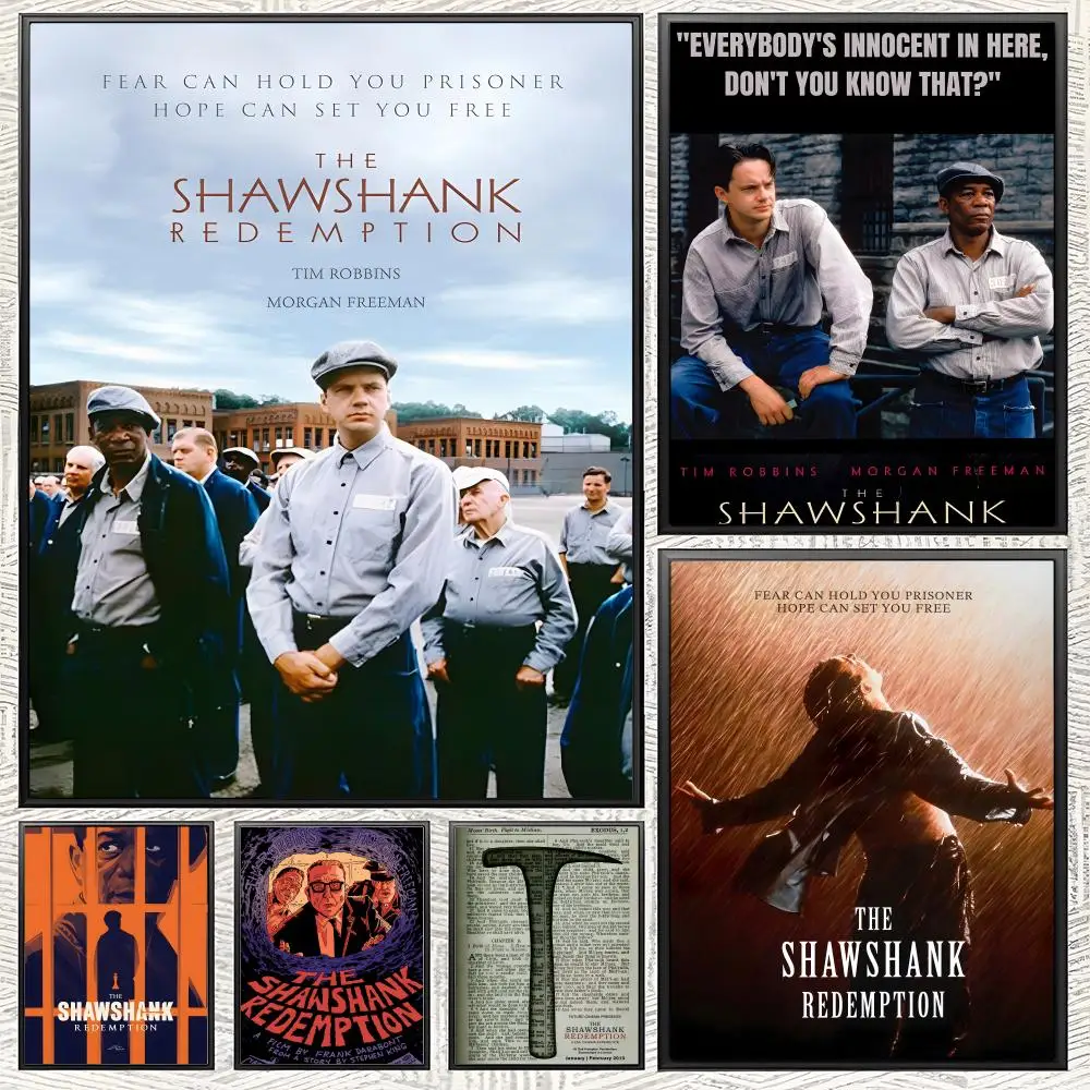 Affiches du film T-The S-Shawshank R-Redemption, impression sur papier auto-adhésif, pour la maison, le salon, la chambre à coucher, l'entrée, le Bar, le café, l'art