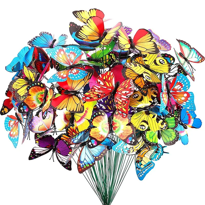 

Butterfly Garden Stakes Decorations Outdoor 3D Large Butterflies Lawn Decorative Yard Decor Patio Accessories Gifts (Pack of 5)