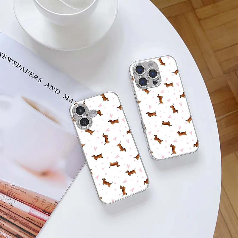 Loveheart Dackel-Glasdesign Handyhülle Sturzsicher FÜR iPhone Hülle für 11/12/13/14/15/16/17 Pro MAX
