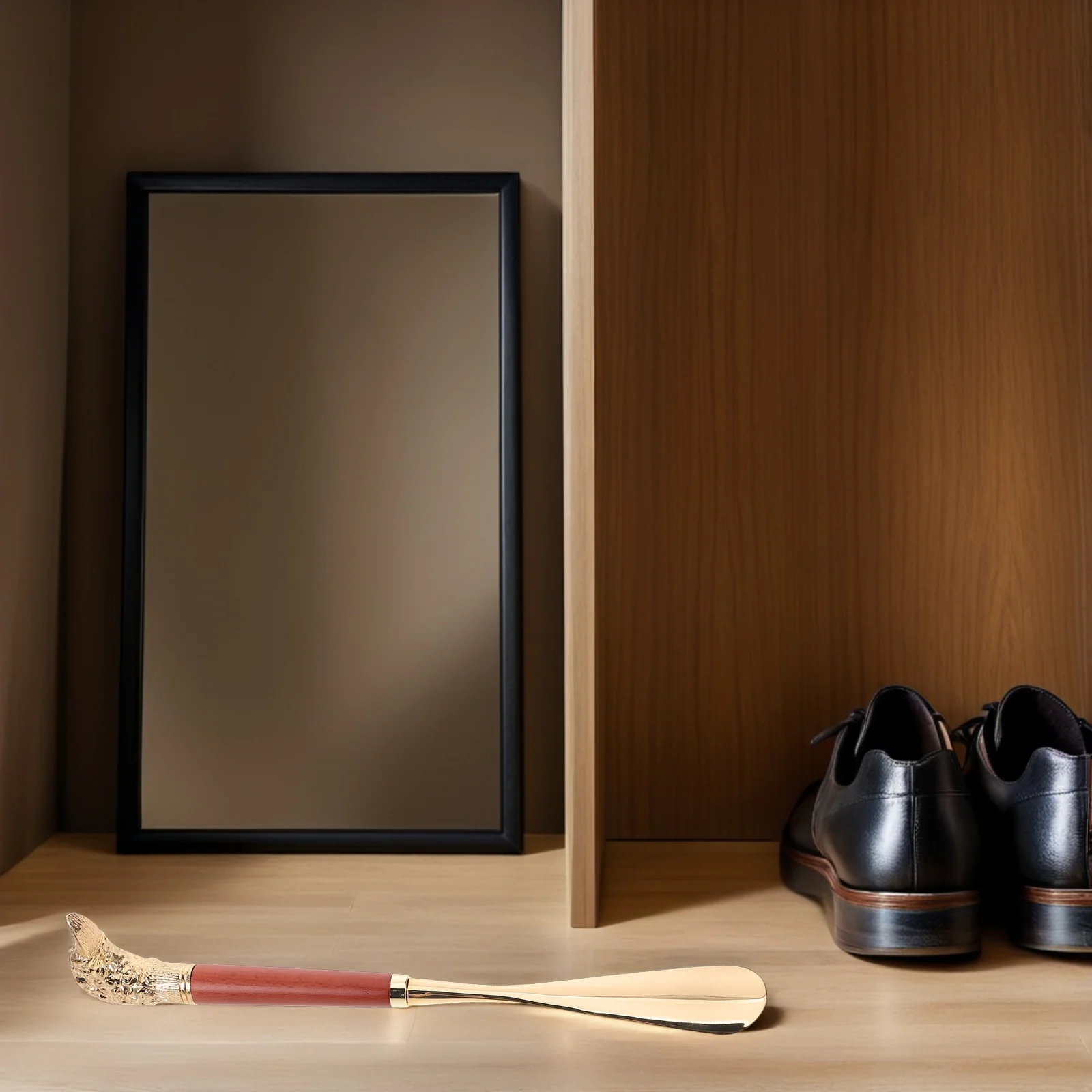 Long Handle Horn Metal For Seniors Women Kids Ergonomic Helper Portable Travel Shoe Puller Durable Household Shoe Accessories